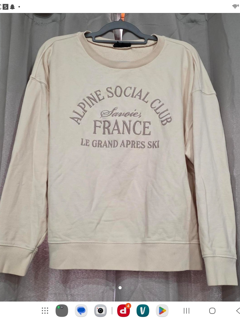 Lucky Brand Cream Alpine Social Club Graphic Crewneck Sweatshirt